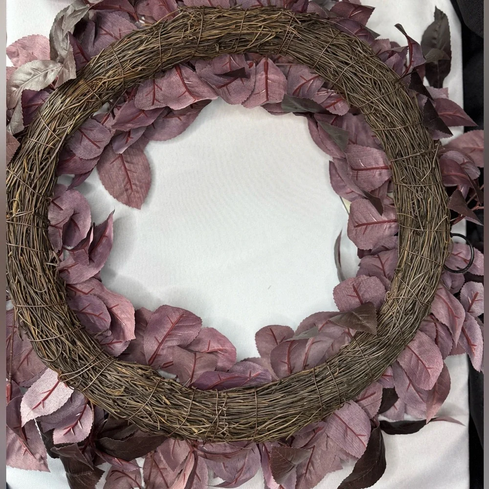 Hearth & Hand 26” Deep Plum Leaf Wreath - NWT